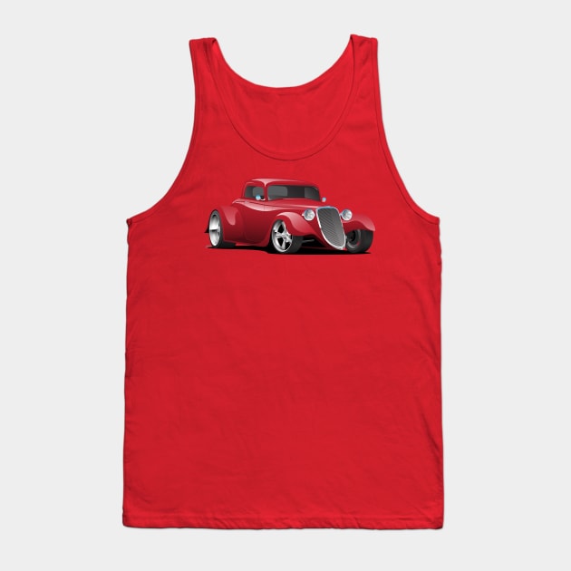 Custom American Red Hot Rod Car Tank Top by hobrath